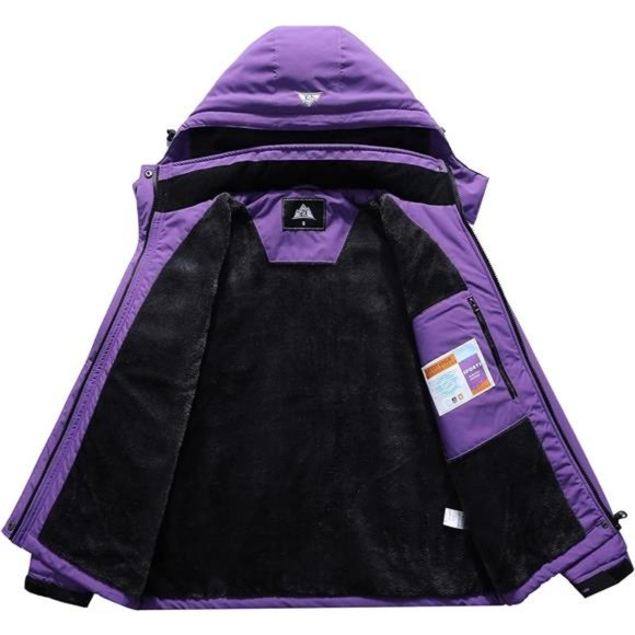 Women's Plus Size Warm Winter Coat Hooded Waterproof Ski Jacket Mountain - Picture 5 of 7